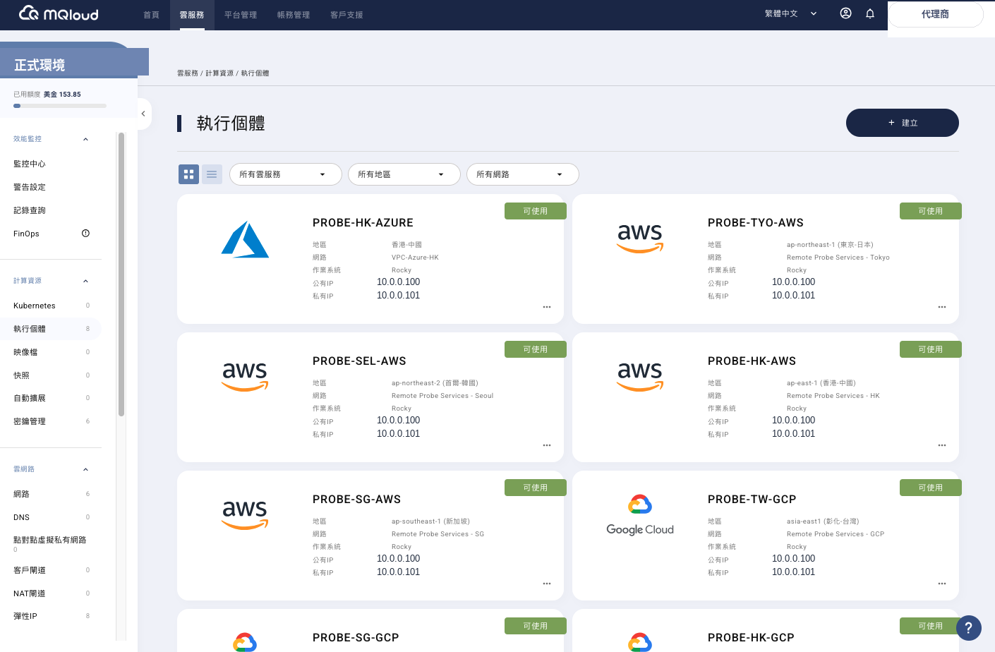 MQloud 平台實際操作畫面